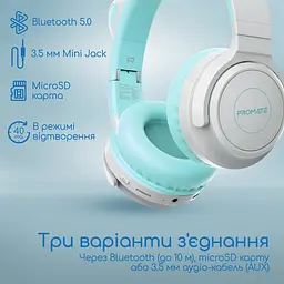 Bluetooth-гарнітура Promate Panda Аква - мініатюра 7