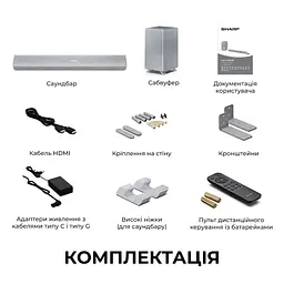 Саундбар Sharp HT-SBW55121(SL) - мініатюра 8