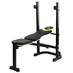 Тренувальна лавка Besport WB-003 горизонтальна для жиму зі стійкою під штангу