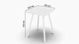 Табурет Ferrum-decor 430x320x320 Білий метал ДСП Білий 16 мм (FRD-104642) - мініатюра 3