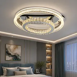 Стельова LED люстра Diasha 8811/600+400A хром 120 Вт кришталь пульт