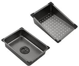 Кухонна мийка Kroner KRP KRP Schwarze - SET7545NB PVD (3.0/0.8 мм) (CV033805) - мініатюра 12