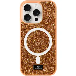 Чохол TPU Bling World Rock Diamond with MagSafe для Apple iPhone 16 Pro Max 6.9" Sunset Gold