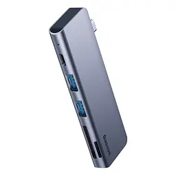 Багатопортовий хаб Baseus Harmonica 5-in-1 HUB Adapter CAHUB-K0G Сірий (1059080726)