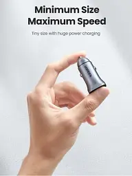 Зарядний пристрій для авто Ugreen CD130 30W PD QC4.0 PPS Grey (40858) - мініатюра 6