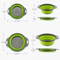 Друшляк силіконовий складаний великий + маленький Collapsible filter baskets - мініатюра 6