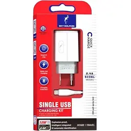 Зарядний пристрій Sky Dolphin SC06L White та кабель Lightning - мініатюра 2