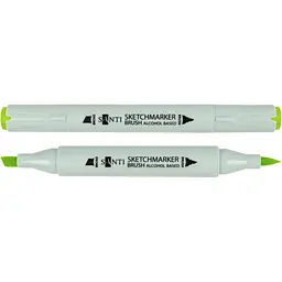 Набір спиртових маркерів Santi Brush SA-46 яскраво-зелений 6 шт. (390965)