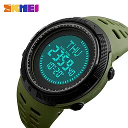 Годинник чоловічий спортивний з компасом Skmei 1254 Compass (Зелений) - мініатюра 4