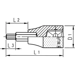 Головка торцева Wurth 1/2" з насадкою HEX SW14x60 Zebra (071513714) - мініатюра 2