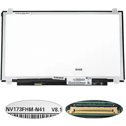 Матриця 17.3 NV173FHM-N41 (1920*1080 30pin(eDP IPS 300cd/m2 кольоропередача 72%) LED SLIM(вертикальні вушки) матова роз'єм