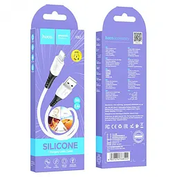 Кабель Hoco X82 iP silicone charging data cable White - мініатюра 2