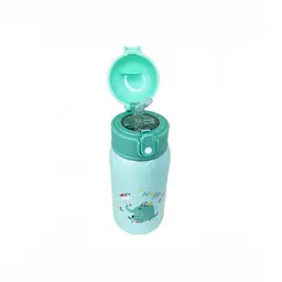 Термос-поїльник з силіконовою трубочкою MGZ-0318(Turquoise) чашкою, в чохлі з ремінцем, 550 мл - мініатюра 3