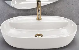 Умивальник Rea Aura накладний 61x41 см ecru shiny REA-U4589 - мініатюра 4