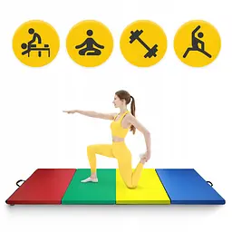 Мат гімнастичний складаний 4FIZJO XL 240 x 120 x 5 см Multicolor (P-5905973402774) - мініатюра 9