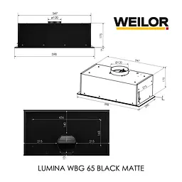 Витяжка повновбудована WEILOR LUMINA WBG 65 BLACK MATTE - мініатюра 17