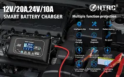 Автоматичний зарядний пристрій HTRC P20 Імпульсний, функція ремонту Repair, десульфатор 12V 20A-24V 10A LiFePO4, AGM, GEL (19524) - мініатюра 12