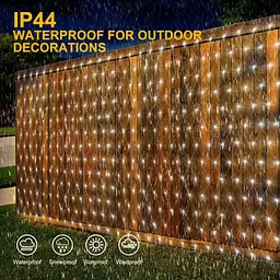 6X2M 300LEDs Великі сітчасті вогні на відкритому повітрі для кущів Підключення, на відкритому повітрі сітка Сітчасте світло - мініатюра 6