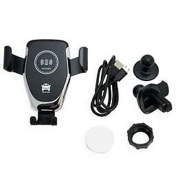 Тримач для телефона в авто "Wireless Car Mount Charger" 10W Чорний, бездротова зарядка в машину - мініатюра 2