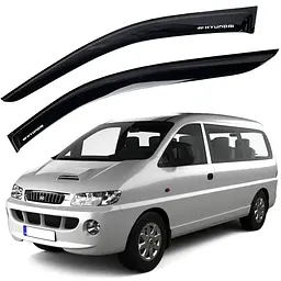 Дефлектори вікон вітровики Hyundai H1 1997- 2007 Накладні Voron Glass