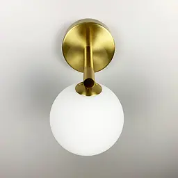 Бра Sphere Lampardi у латунному корпусі з білим плафоном Line F WB 13/1 - мініатюра 2