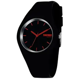 Наручний годинник жіночий Skmei Rubber Black 9068 Чорний (366)