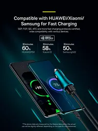 Автомобільний зарядний пристрій Baseus Golden Contactor Max Dual Fast Charger Car Charger U+C 60W Dark Gray (CGJM000113) [77942] - мініатюра 6