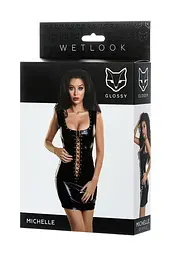 Міні-сукня Glossy Wetlook Michelle L чорний - мініатюра 5