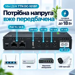 Пристрій безперебійного живлення TTN DC-1018P 18W 20000mAh (DCSL-1018PC_20000) - мініатюра 3