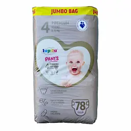 Дитячі підгузники - трусики Lupilu Premium Розмір 4 Maxi (8-15 кг), 78 шт JUMBO BAG