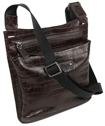 Чоловіча сумка Mykhail Ikhtyar 24х26х3 см Коричневий (45041 croco brown)