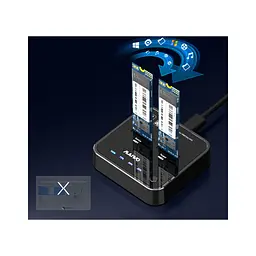 Док-станція для накопичувачів Maiwo 2*SATA M.2 SSD Key B/B+M USB 3.1 Gen1 Type-C (K3016SG1) - мініатюра 4