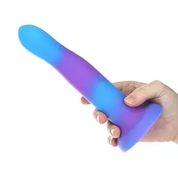 Фалоімітатор Addiction Rave 8″, що світиться в темряві, Glow in the Dark Dildo Blue Purple, 20,3 см - мініатюра 5