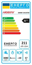 Посудомийна машина Ardesto 10компл. А++ 45см дисплей обробка парою білий - мініатюра 9