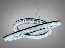 LED люстра підвісна Diasha D9711/600+400BK 2 кільця 78Вт чорна з ПДУ - мініатюра 3