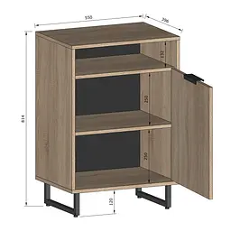 Тумба Moreli Forte F-0003 у стилі Loft 550х814х400 мм Бетон Темний - мініатюра 2