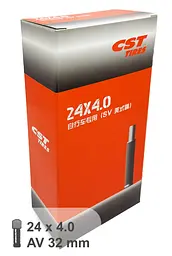 Камера велосипедна CST 24x4.0 прямий ніпель AV 32 мм фет-байк (G0001636) - мініатюра 3