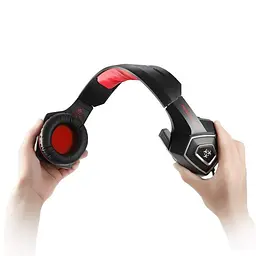 Провідна ігрова гарнітура Hunterspider Gaming with LED V1, USB, 3.5mm, 2m, black-red - мініатюра 8