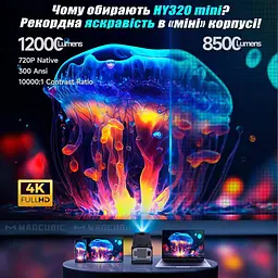 Проектор Magcubic HY320 Mini портативний смарт LED міні Android - мініатюра 3