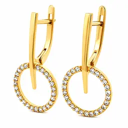 Сережки з жовтого золота Halo Light (з40077)