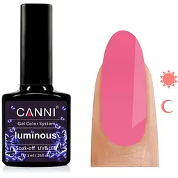 Гель-лак Canni Luminous №805, 7.3 мл літній рожевий/яскравий рожевий - мініатюра 2