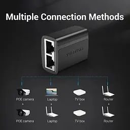 Розгалужувач мережевого кабелю Vention RJ45 до 100 мб/сек, чорний (IPTB0) - мініатюра 6