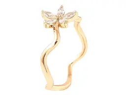 Каблучка XUPING Позолота 18K "Кришталева квітка на хвилястій шинці" (260961) р.19.5 - мініатюра 2