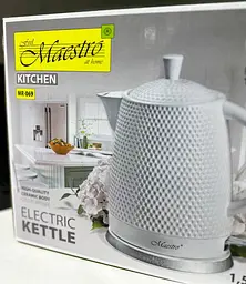 Електрочайник керамічний Maestro MR-069 чайник дисковий Маестро 1.5 л 1500 Вт Білий - мініатюра 4