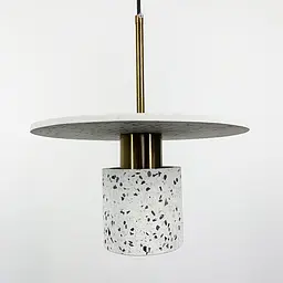 Підвіс Terrazzo Cylinder із білим бетонним плафоном 30 см в стилі Ар-деко Line.F MJ 162-300 WT - мініатюра 7