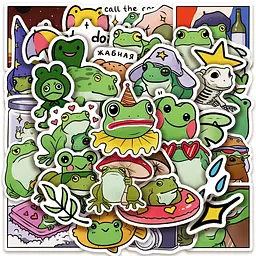 Стікерпак Жаби Набір наклейок GeekLand Frogs 50 штук - мініатюра 2
