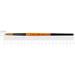 Пензель синтетика кругла FLAME 1368R №10 коротка ручка Rosa