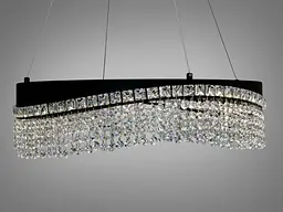 Підвісна LED люстра Diasha P7027/D600BK чорна 68W кришталь - мініатюра 2
