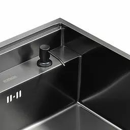 Кухонна прихована мийка Platinum Handmade PVD чорна 500x500x220 (змішувач в комплекті), Чорний - мініатюра 3