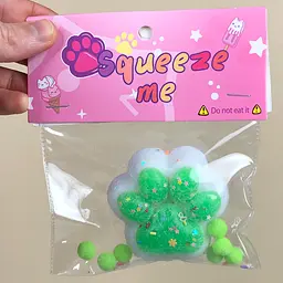 Сквіш антістрес UFT Squish Cat Paw Fluffy 5 Пухнаста лапка Green - мініатюра 2